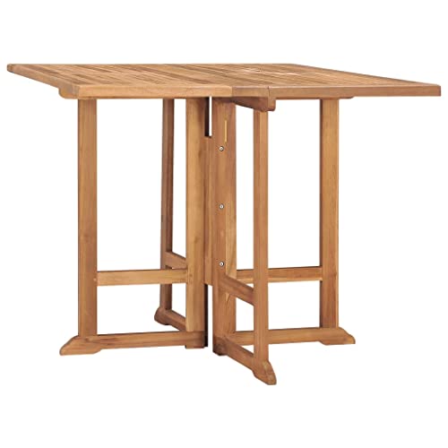 AJJHUUKI Outdoor Möbel Klapptisch Garten Esstisch 90x90x75cm Massiv Teakholz Möbel