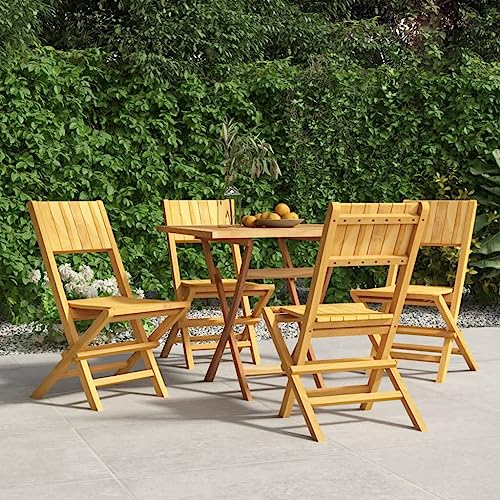 LLEZKBR Outdoor Sitzgelegenheit-Outdoor-Stühle Klappstühle Gartenstühle 4 Stück 47x61x90cm Massivholz Teak