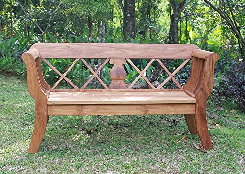 Teakholz Biedermeier Bank ca. 170 cm Gartenbank Sitzbank Holz Garten Teak Vollholz