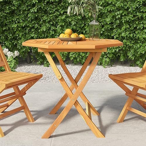 QZZCED Klappbarer Gartentisch 85x85x76 cm Teak Massivholz, Garten Lounge Tisch Balkon Esstisch Outdoor Tisch Patio Tisch für Gärten, Terrassen, Balkone