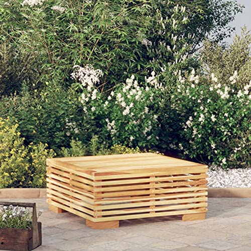 Homgoday Gartentisch 69,5 x 69,5 x 31 cm aus massivem Teakholz, Gartentisch, Terrassentisch, Esstisch, Küchentisch, Gartentisch, Outdoor-Tische