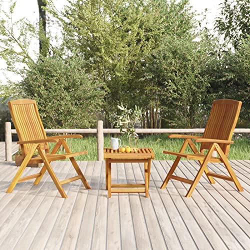 Homgoday 3-teiliges Gartenmöbel-Set aus massivem Teakholz, Sonnenliegen, Schlafsofa, Gartenliegen, Poolliege für den Außenbereich